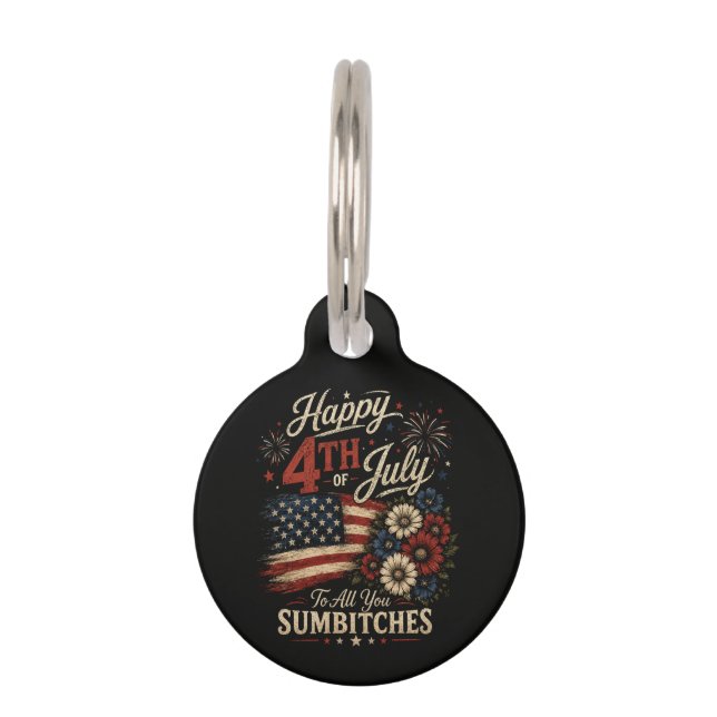 Frohes 4. Juli Haustiermarke (Vorderseite)