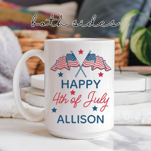 Frohes 4. Juli individuelles Tasse für Arbeitskoll
