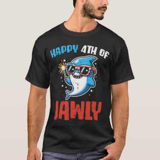 Frohes 4. Juli Jawly Shark Süßer Patriot Kleinkind T-Shirt
