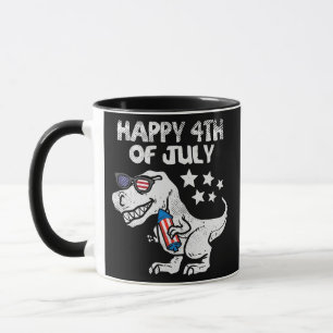 Frohes 4. Juli Jungen Kleinkind Trex Dinosaurier Tasse