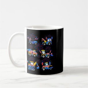 Frohes 4. Juli Kran Bagger Bau Heute Kaffeetasse