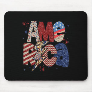 Frohes 4. Juli Leopard USA Amerikanische Flagge Pa Mousepad