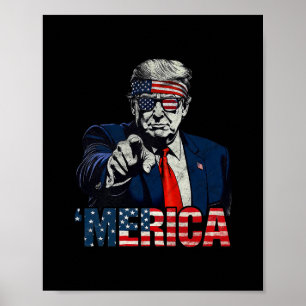Frohes 4. Juli merica Trump Amerikanische Flagge U Poster