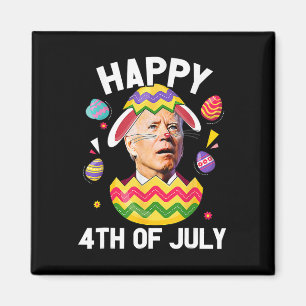 Frohes 4. Juli Ostern Lustiger Hase Verwirrter Joe Magnet