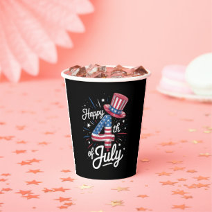 Frohes 4. Juli Patrioten Amerikanische Flagge USA Pappbecher