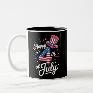 Frohes 4. Juli Patrioten-Amerikanische-Flagge USA Zweifarbige Tasse