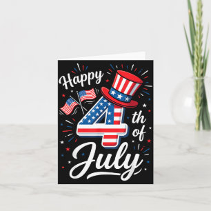 Frohes 4. Juli Patriotische amerikanische Flagge 4 Karte