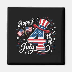 Frohes 4. Juli Patriotische amerikanische Flagge 4 Magnet