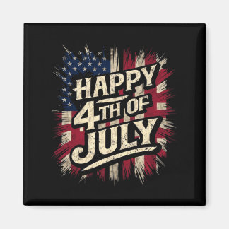 Frohes 4. Juli Patriotische Amerikanische Flagge 4 Magnet