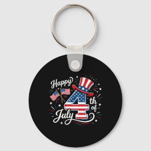 Frohes 4. Juli Patriotische amerikanische Flagge 4 Schlüsselanhänger