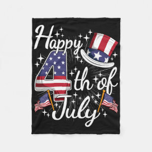 Frohes 4. Juli Patriotische amerikanische Flagge U Fleecedecke