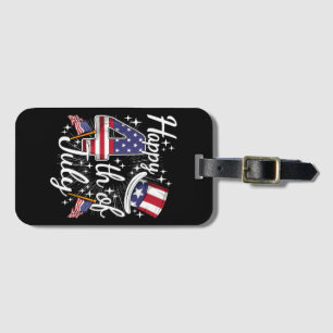 Frohes 4. Juli Patriotische amerikanische Flagge U Gepäckanhänger