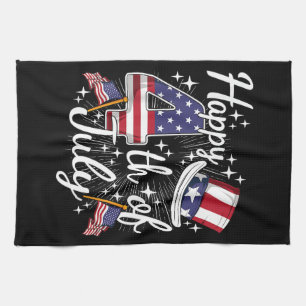 Frohes 4. Juli Patriotische amerikanische Flagge U Geschirrtuch