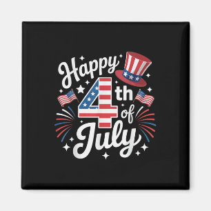 Frohes 4. Juli Patriotische amerikanische Flagge U Magnet
