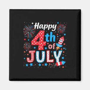 Frohes 4. Juli Patriotische amerikanische Flagge U Magnet
