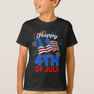 Frohes 4. Juli Patriotische Amerikanische US-Flagg T-Shirt