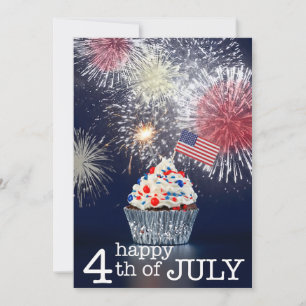 Frohes 4. Juli Patriotische Feuerwerke USA Feiertagskarte