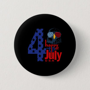 Frohes 4. Juli Patriotischer Adler Flagge 4. Juli Button