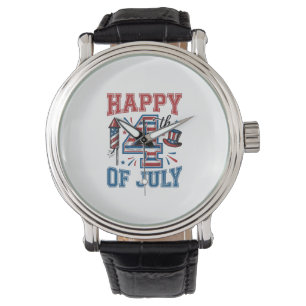 Frohes 4. Juli Patriotisches Vintage-Vektordesign_ Armbanduhr