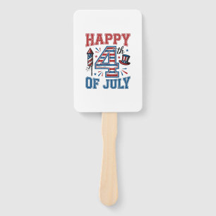 Frohes 4. Juli Patriotisches Vintage-Vektordesign_ Fächer