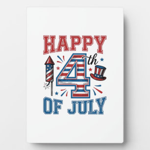 Frohes 4. Juli Patriotisches Vintage-Vektordesign_ Fotoplatte