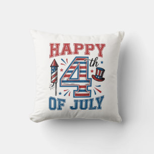 Frohes 4. Juli Patriotisches Vintage-Vektordesign_ Kissen