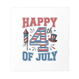 Frohes 4. Juli Patriotisches Vintage-Vektordesign_ Notizblock