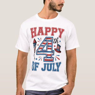 Frohes 4. Juli Patriotisches Vintage-Vektordesign_ T-Shirt
