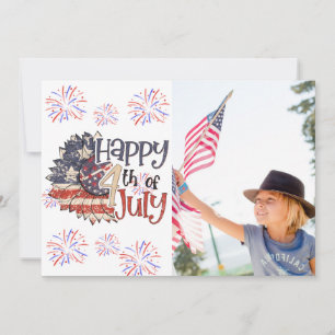 Frohes 4. Juli Personalisierte Fotokarte Feiertagskarte