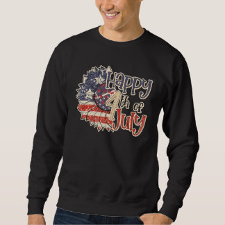 Frohes 4. Juli Sonnenblume Vintage Amerikanische F Sweatshirt