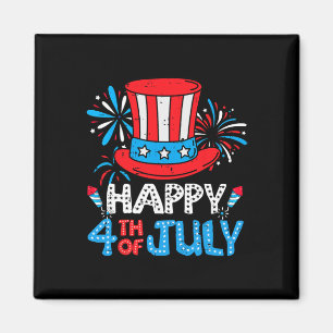 Frohes 4. Juli Tophut US-Flagge Patriotische Männe Magnet