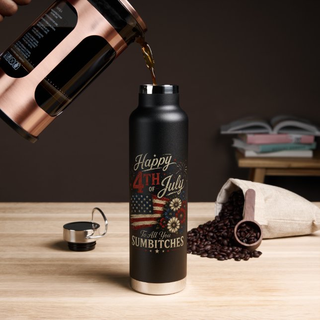 Frohes 4. Juli Trinkflasche (Kaffee (gedreht))