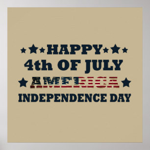 Frohes 4. Juli Unabhängigkeitstag Amerika Poster