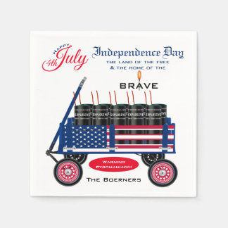 Frohes 4. Juli Unabhängigkeitstag Lustige Party Serviette
