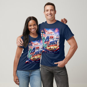 Frohes 4. Juli Unabhängigkeitstag Patriotisch  T-Shirt