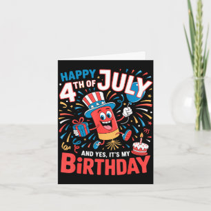 Frohes 4. Juli und ich habe Geburtstag, Jungs, Mäd Karte