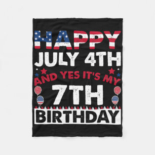 Frohes 4. Juli Und Ja Es Ist Mein 7. Geburtstag Un Fleecedecke