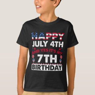 Frohes 4. Juli Und Ja Es Ist Mein 7. Geburtstag Un T-Shirt