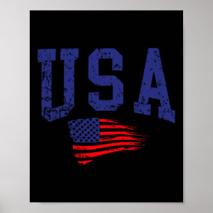 Frohes 4. Juli USA-Flagge Amerikanisch Stolz Rot W Poster