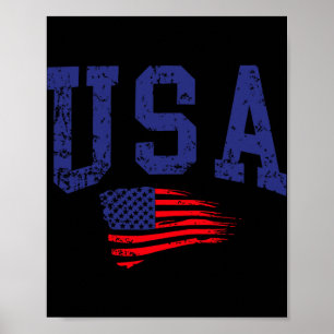 Frohes 4. Juli USA-Flagge Amerikanisch Stolz Rot W Poster