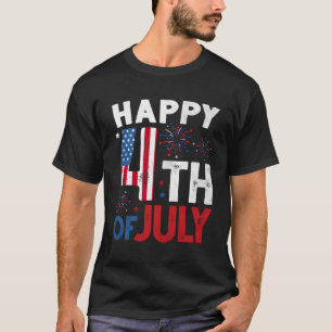 Frohes 4. Juli USA-Flagge Feuerwerk Knaller T-Shirt