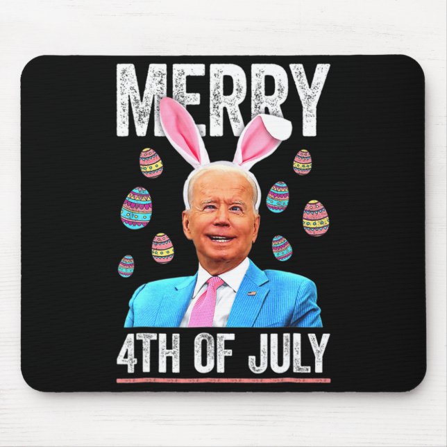 Frohes 4. Juli verwirrt lustig Biden Ostertag  Mousepad (Vorne)