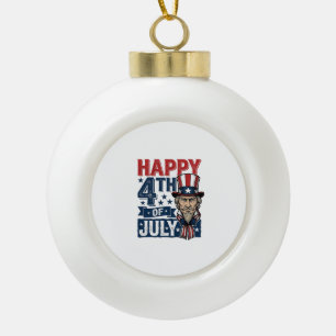 Frohes 4. Juli Vintage-Patriotisches Onkel-Shirt_1 Keramik Kugel-Ornament