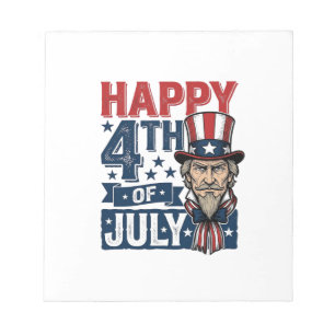 Frohes 4. Juli Vintage-Patriotisches Onkel-Shirt_1 Notizblock