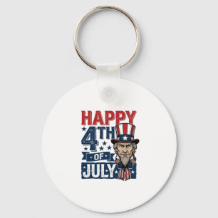 Frohes 4. Juli Vintage-Patriotisches Onkel-Shirt_1 Schlüsselanhänger