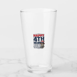 Frohes 4. Juli Vintage-patriotisches Shirt-Design_ Glas