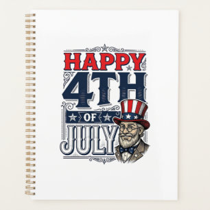 Frohes 4. Juli Vintage-patriotisches Shirt-Design_ Planer