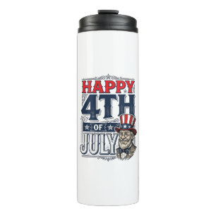 Frohes 4. Juli Vintage-patriotisches Shirt-Design_ Thermosbecher