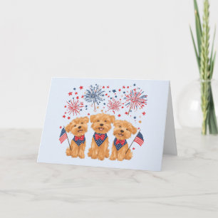 Frohes 4. Juli Yorkie Hunde Feiertagskarte