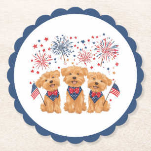 Frohes 4. Juli Yorkie Hunde Untersetzer